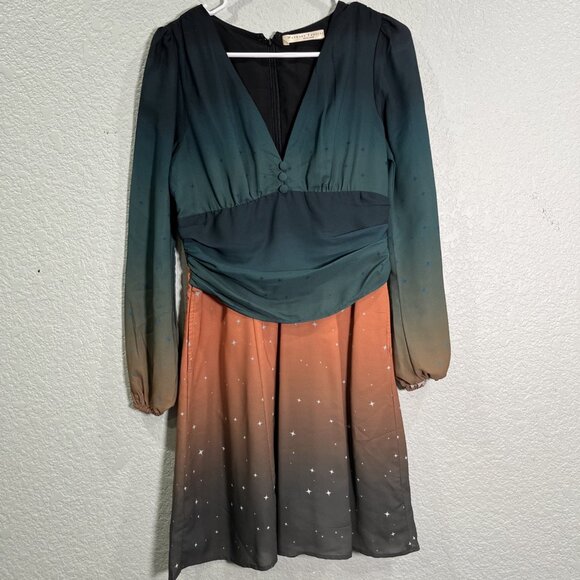 Wayward Fancies eShakti Pleated Empire Dress Womens S Ombre Star Fairy Grunge - Picture 1 of 10